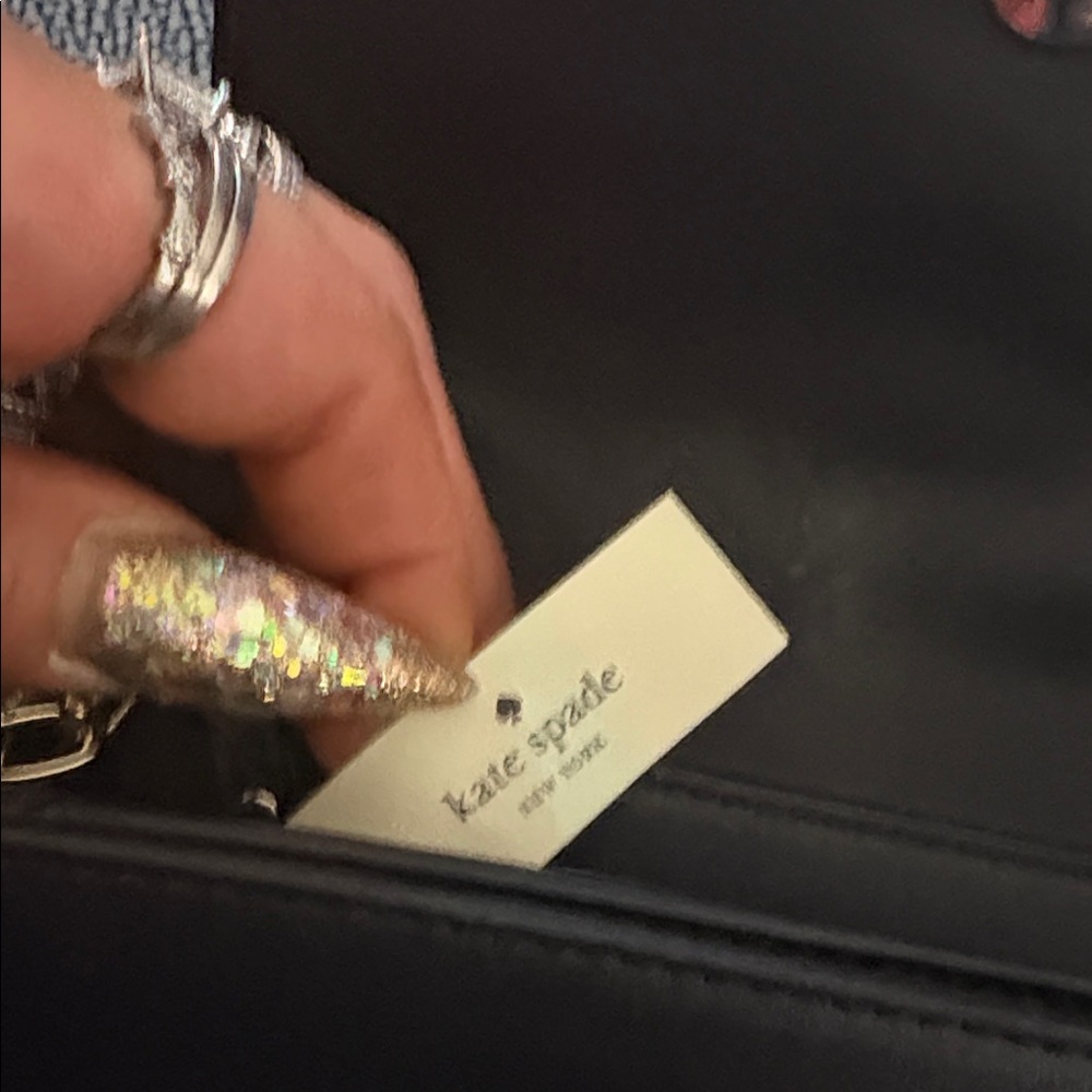 Kate Spade Black and Cream Furry Eyed Crossbody, Monster Party Crossbody - Picture 8 of 8